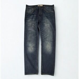 Levi 505 Straight Fit Jeans Mens 36x34 Blue Denim Pants Medium Wash Classic